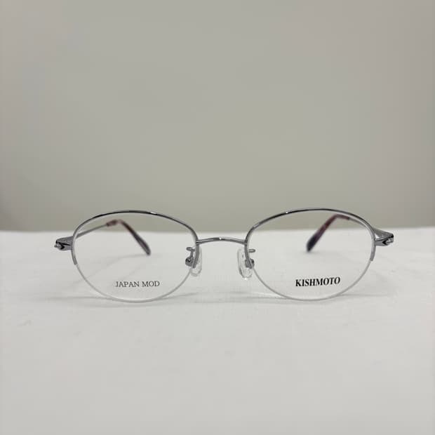 KISHMOTO 퍼플 실버 오벌 반무테