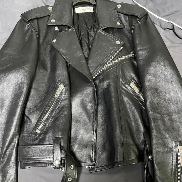 [46] 셀린느 블랙 레더 라이더 자켓