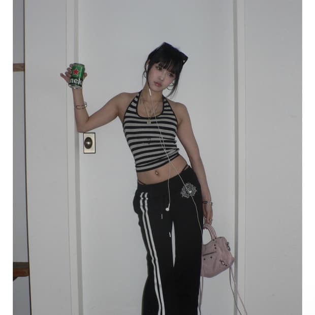 엔젤넘버555 엔젤릭 스웻팬츠 블랙