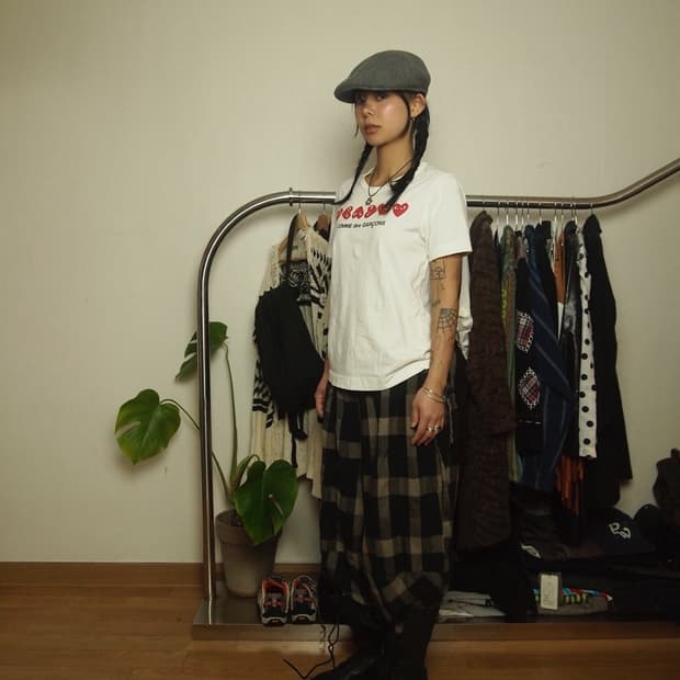 JPN 바이어스 체크 밴딩 사루엘 팬츠