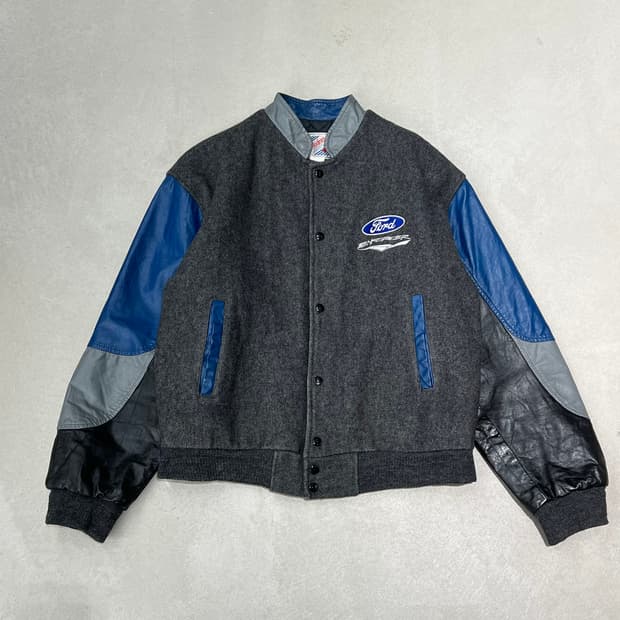 더보이즈샵 레더소매 바시티자켓 s09130