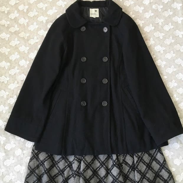 어스뮤직 더블 버튼 하프코트 마루빈티지 모리걸