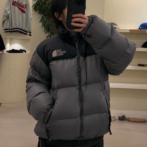 노스페이스 레트로 눕시 다운 푸퍼 패딩 그레이 U60