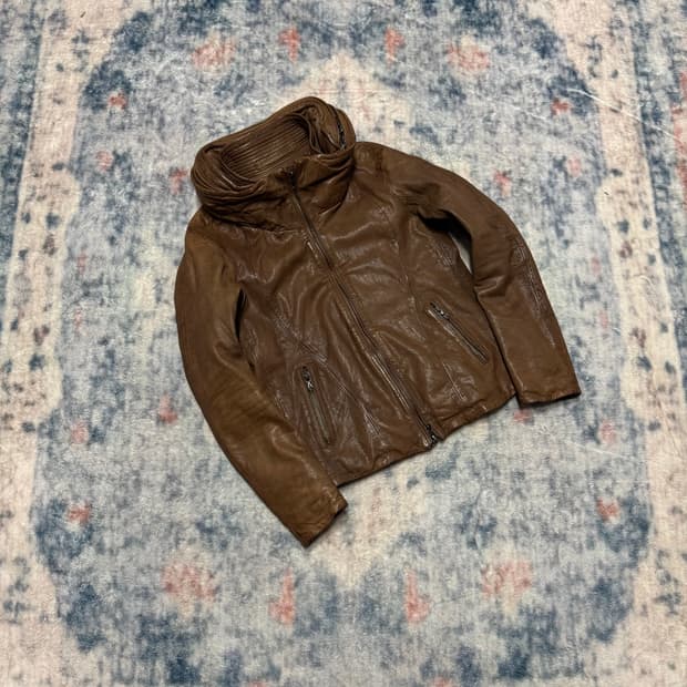 Goa 00s archive bono type leather jacket
