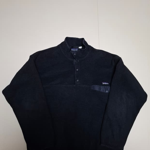 XL 빈티지 파타고니아 신칠라 플리스 풀오버 블랙
