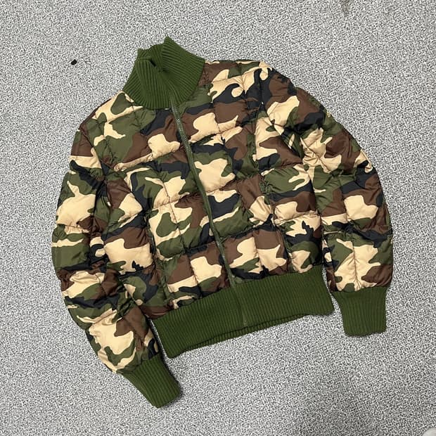 타미힐피거  카모 퀄팅 푸퍼 자켓