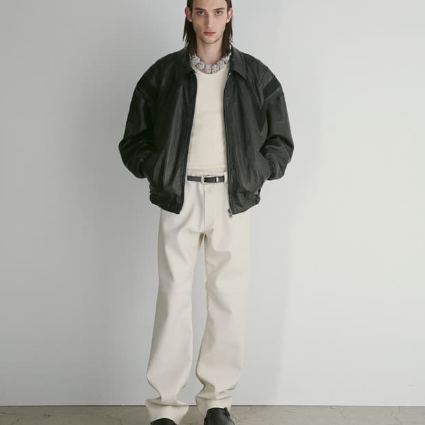 [새상품] 렉토 24FW 그레타 폭스 레더 팬츠 크림