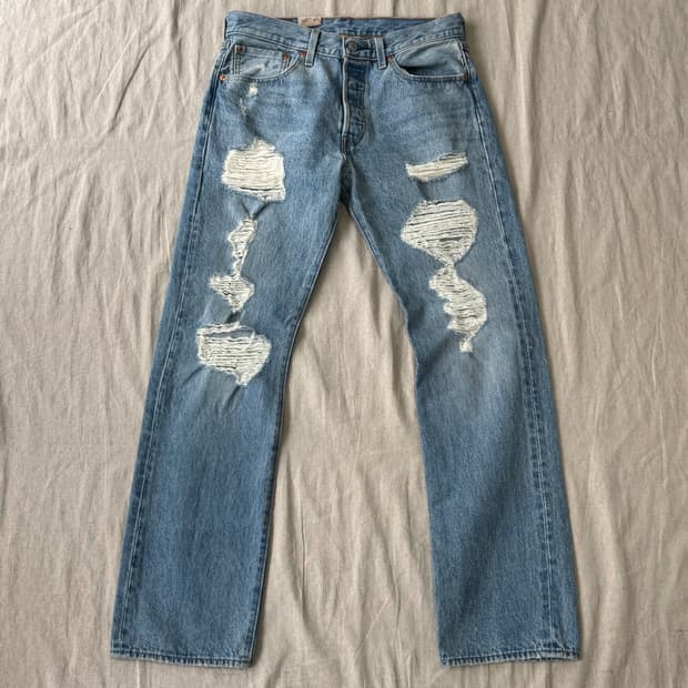 리바이스 데드스탁 데미지 중청 501 32