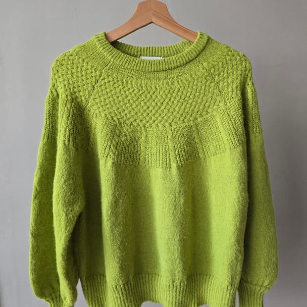 Denifits 연두 벌룬소매 니트 