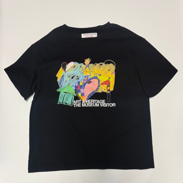희귀!! 더뮤지엄비지터 DRAWING 프린팅 반팔 티셔츠 L ~ XL