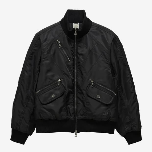 단델 항공점퍼 블랙 cropped studded MA-1 jacket