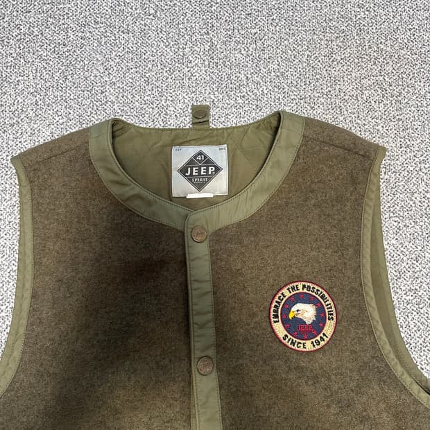 지프 카키 조끼