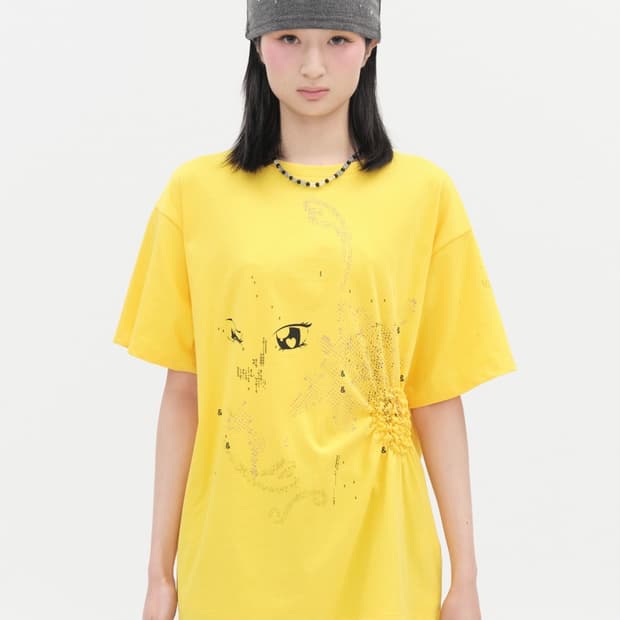 타입서비스 Scattered Ruched Top [Yellow]