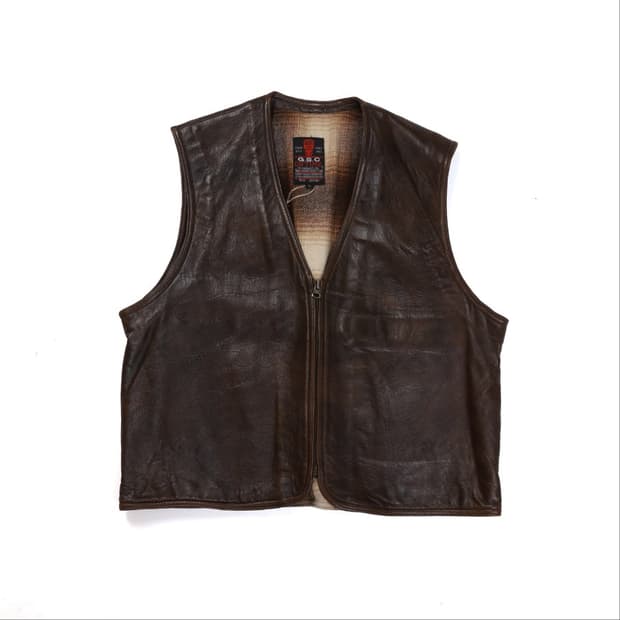 Vintage GSC On Time Real Leather Vest