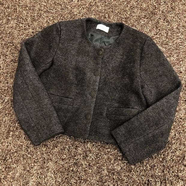 더오픈프로덕트 논카라 버튼 크롭 자켓