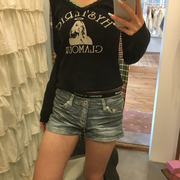 히스테릭글래머 블랙 레이스 롱슬리브
