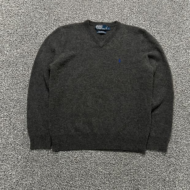 폴로 다크그레이 램스울 니트