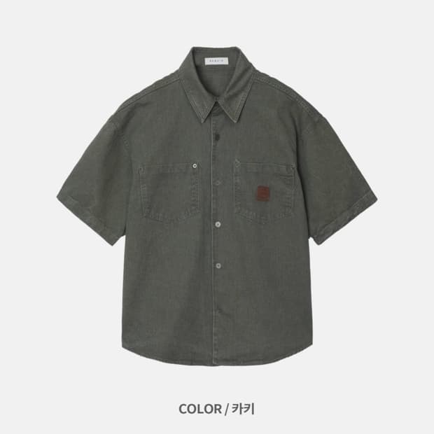 REMAIN 워크 반팔 셔츠 24ss 세미오버핏 리메인
