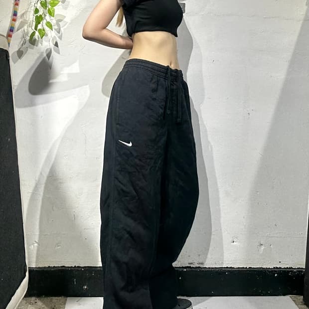 나이키 와이드 블랙 트레이닝 팬츠 추리닝 바지 L