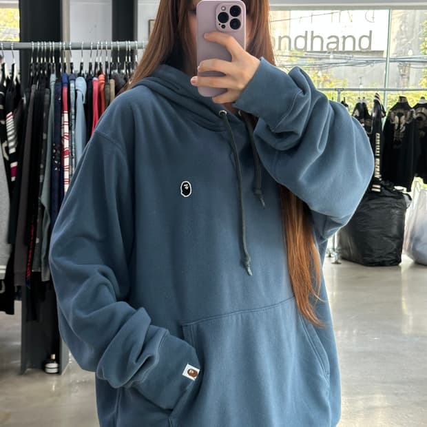 베이프 재팬 자수사루 풀오버 후드티