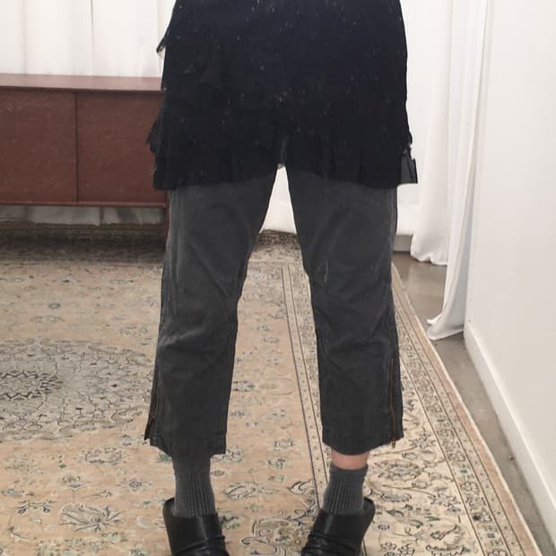 블랙 레이어드 숏 스커트