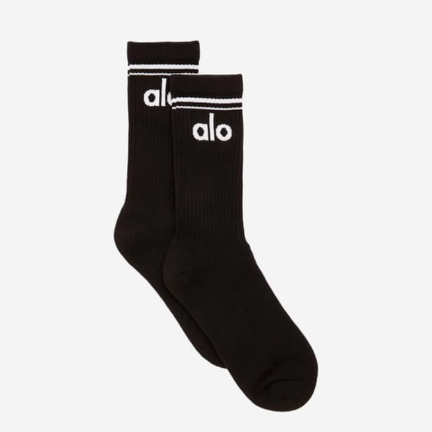 알로요가Alo Yoga Throwback Socks Black White
