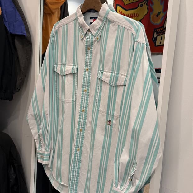 90s Tommy Hilfiger 타미힐피거 스트라이프 셔츠