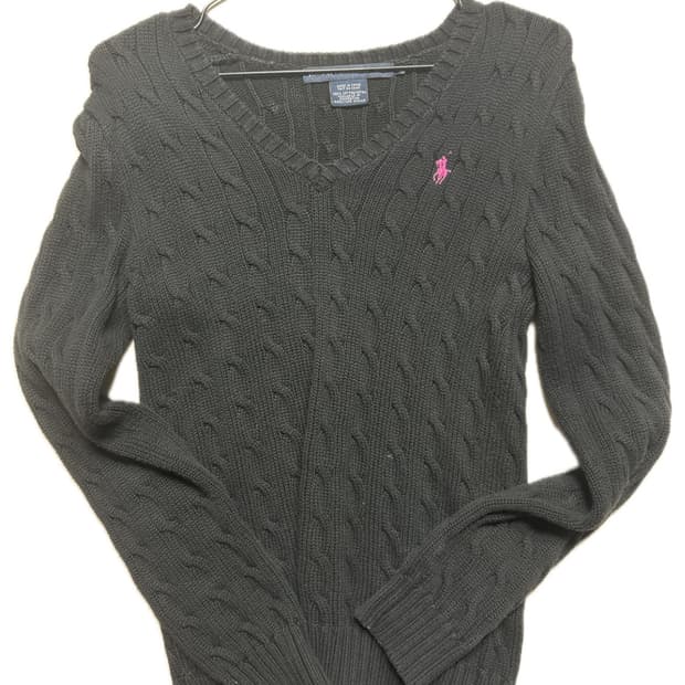 폴로 브이넥니트 핑크포니 s 희귀물!!