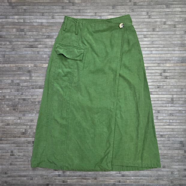 MOUSSY 마우지 린넨 랩 스커트