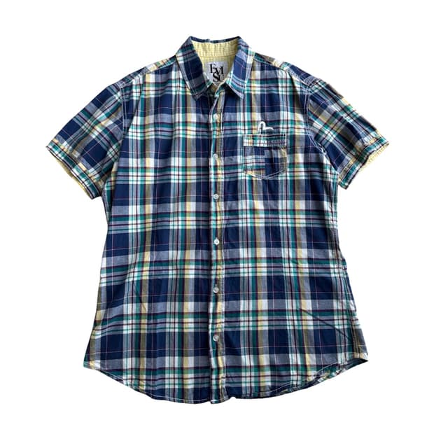 Evisu 에비수 로고 포켓 체크 셔츠 