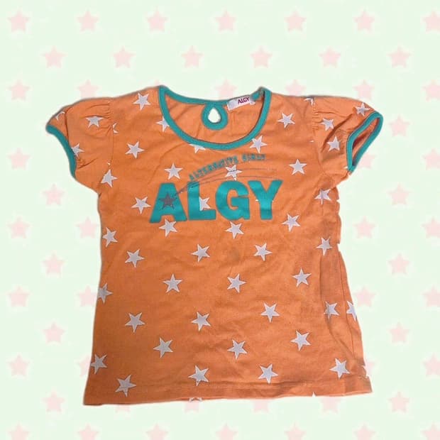 빈티지 팝갸루 펑크 스타 패턴 반팔 