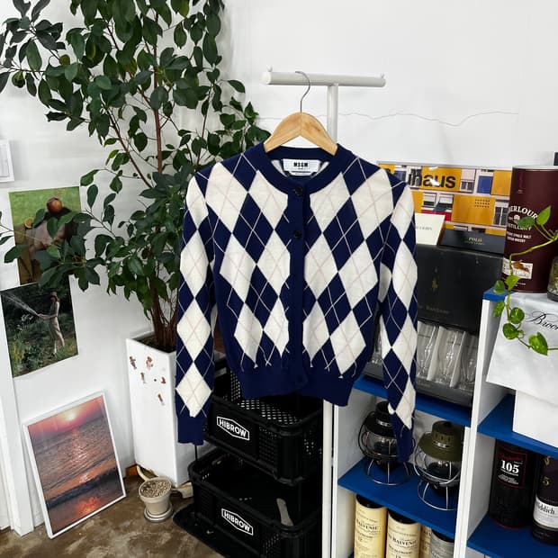 msgm 아가일 가디건 XS