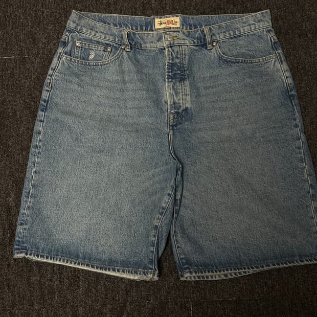 [38] 스투시 데님 빅 올 쇼츠 워시드 블루 반바지