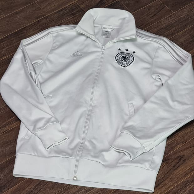 아디다스 독일 실버 화이트 축구 국가대표 트랙탑 져지 100 L