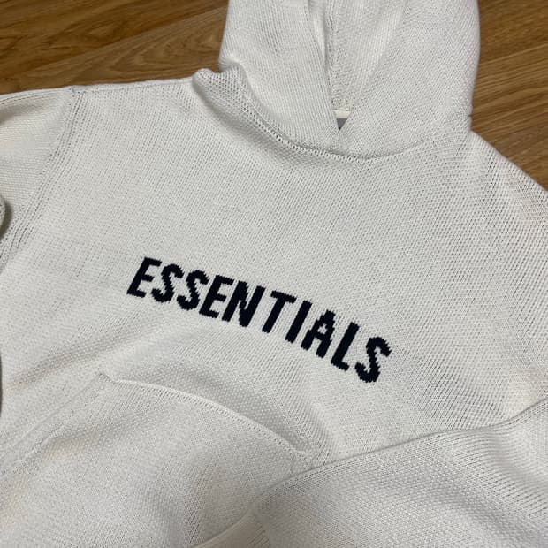 피어오브갓 에센셜 니트 후드 크림 M사이즈