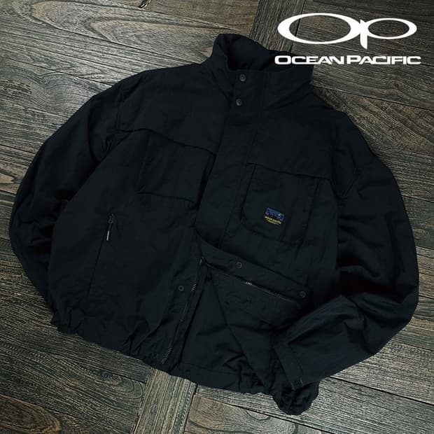 [오션퍼시픽] 로고 패치 투웨이 지퍼 오버핏 바람막이 자켓 M19421