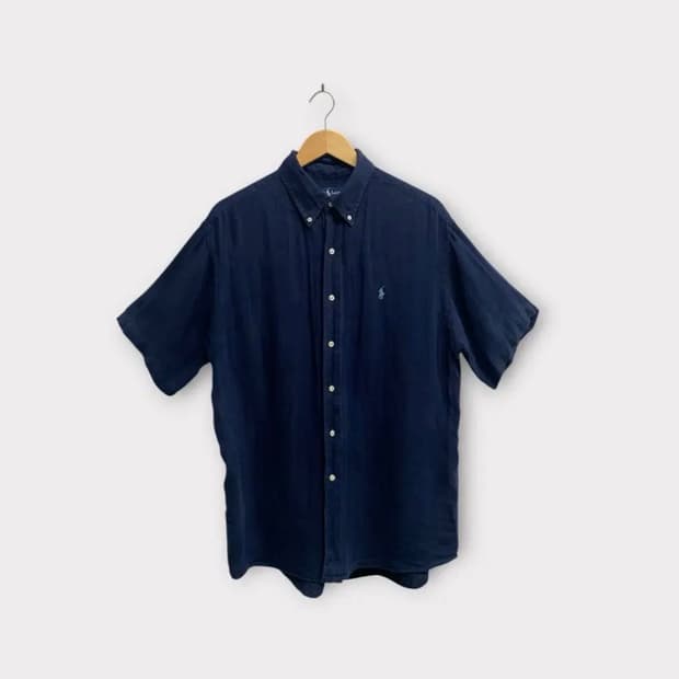 폴로 네이비 린넨셔츠 L