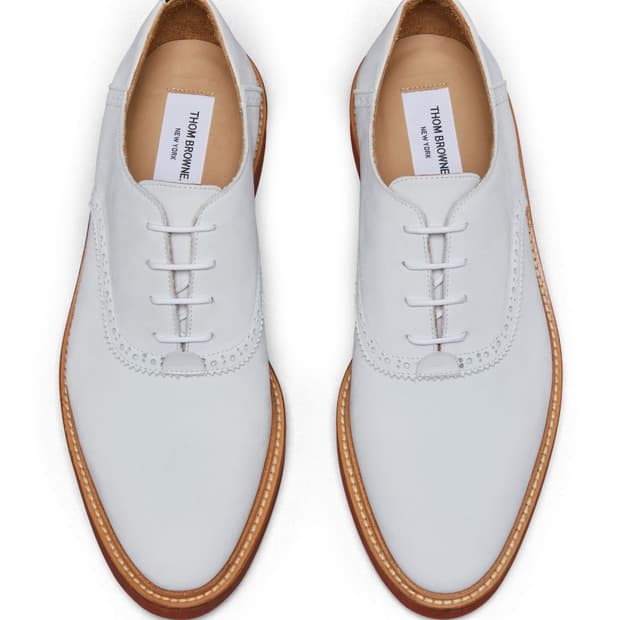 톰브라운 화이트 누벅 새들슈즈 [42.5]