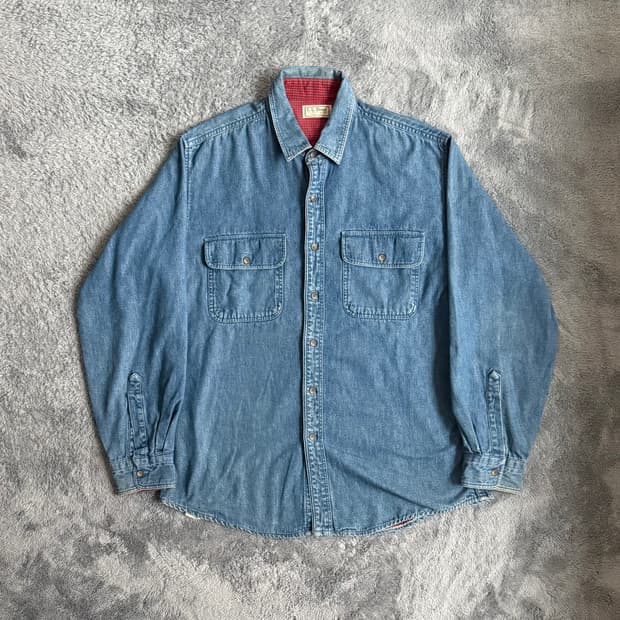 90s USA 엘엘빈 데님 셔츠 자켓 청자켓 청셔츠 M