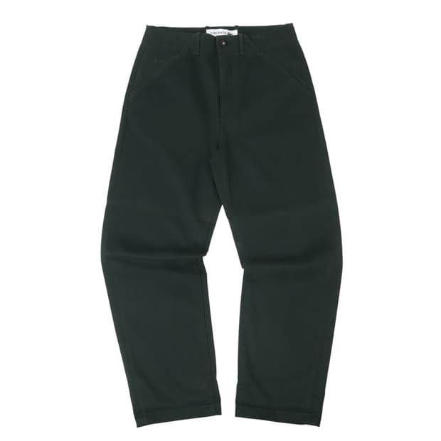 라코스테 다크 카키 텍스처드 코튼 팬츠