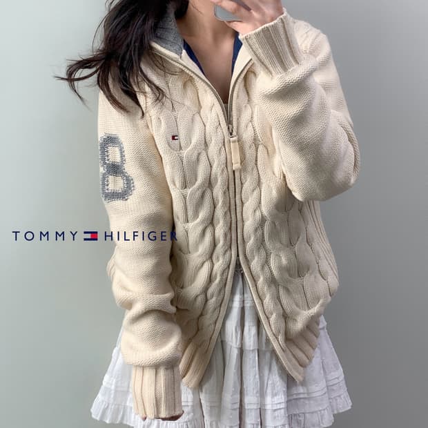 타미힐피거 니트 집업