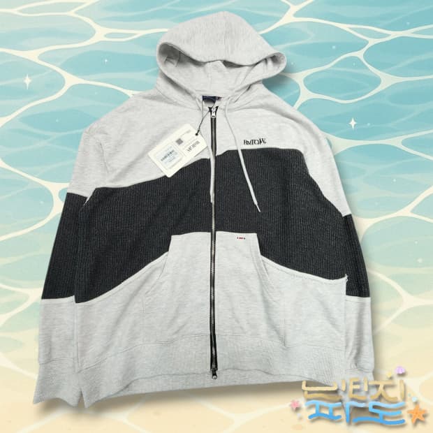 XL 새상품 로맨틱크라운 스웨트 니트 믹스 집업