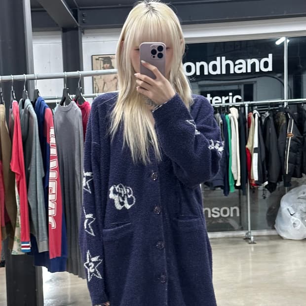 히스테릭 글래머 부클레 소재 가디건