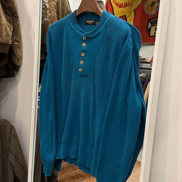 90s Oshkosh 오시코시 5버튼 코만도 헨리넥 니트 스웨터