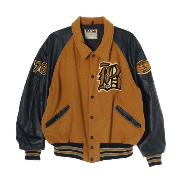 U.S.A 90's DeLONG 울 소가죽 바시티 자켓 (남성 46)