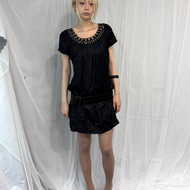 Vintage Jewel Neckline Dress