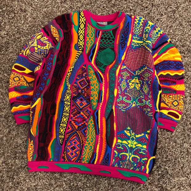 쿠지 울 멀티컬러 패턴 니트