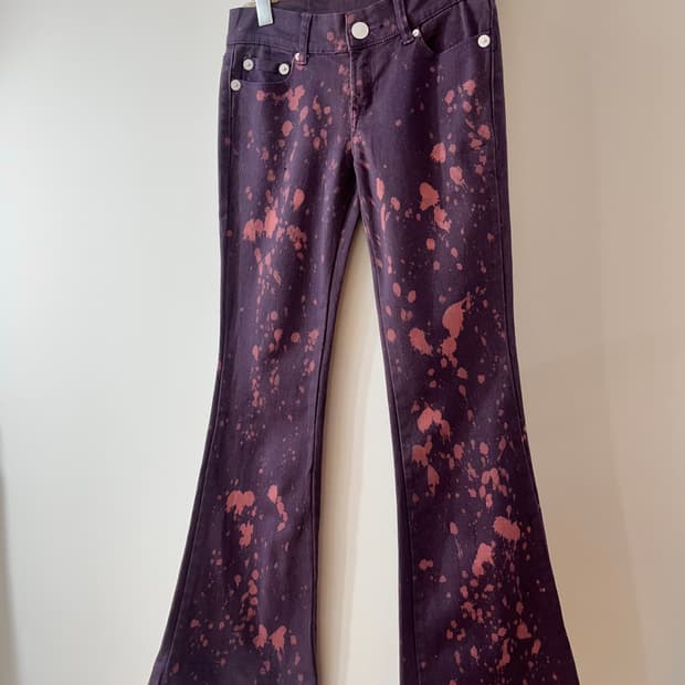q.co.co tie-dye bellbottom pants
