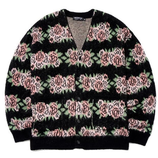 어피스오브케이크 Flower Pattern Cardigan Black