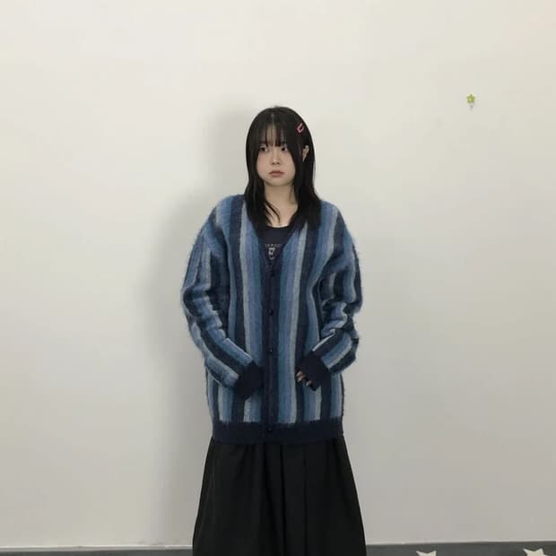 Needles Blue Mohair Cardigan